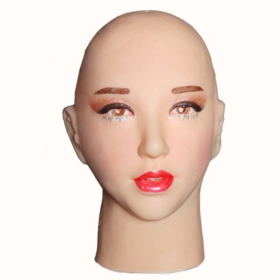 (A1) Quality Handmade Soft Silicone Realist Full Head Female/Girl Crossdress Sexy Doll Face Cosplay Mask